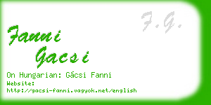 fanni gacsi business card
